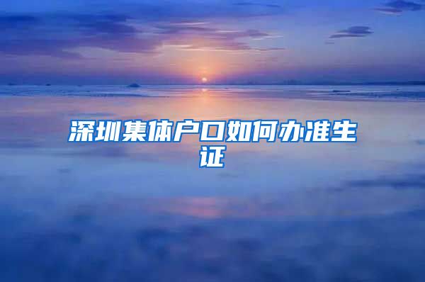 深圳集体户口如何办准生证