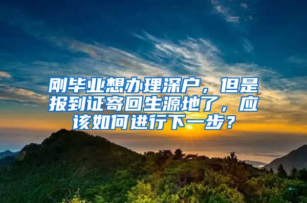 刚毕业想办理深户，但是报到证寄回生源地了，应该如何进行下一步？