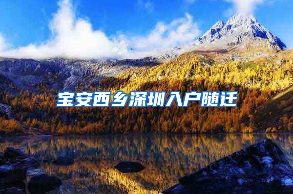 宝安西乡深圳入户随迁