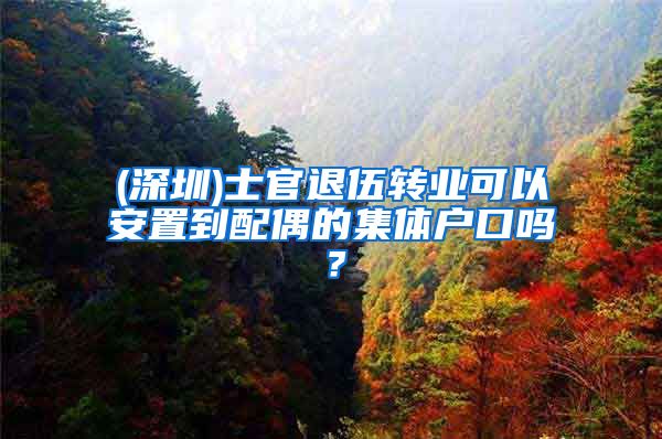 (深圳)士官退伍转业可以安置到配偶的集体户口吗？