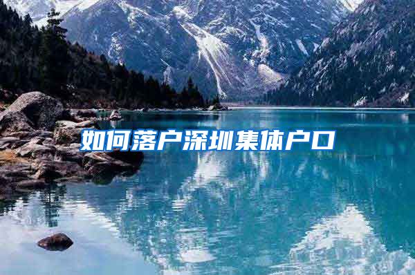 如何落户深圳集体户口