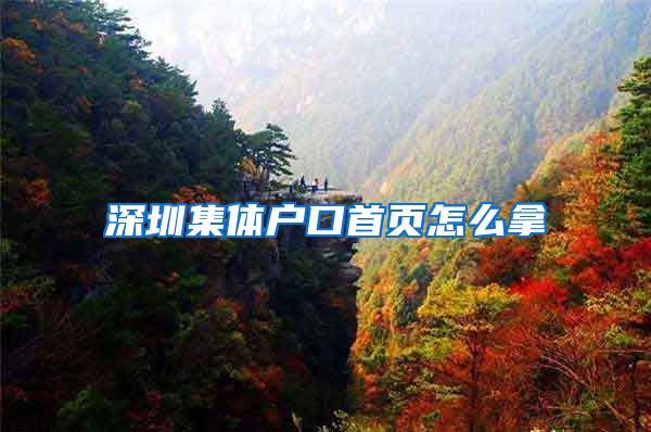 深圳集体户口首页怎么拿