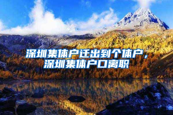 深圳集体户迁出到个体户，深圳集体户口离职
