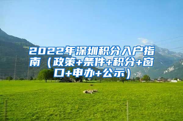 2022年深圳积分入户指南（政策+条件+积分+窗口+申办+公示）