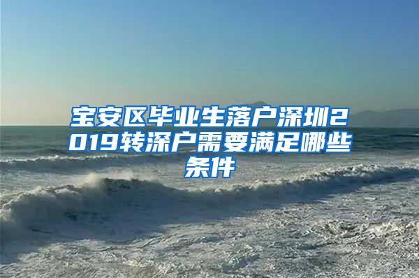 宝安区毕业生落户深圳2019转深户需要满足哪些条件
