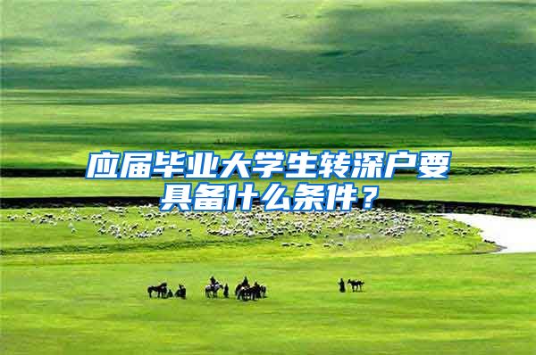 应届毕业大学生转深户要具备什么条件？