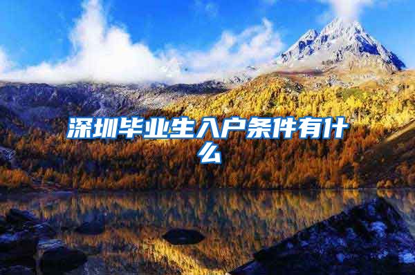 深圳毕业生入户条件有什么