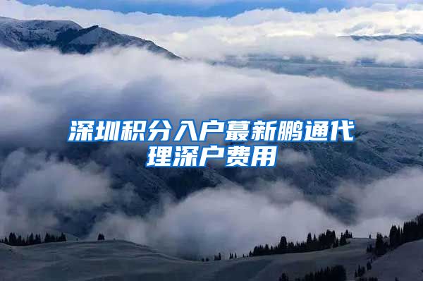 深圳积分入户蕞新鹏通代理深户费用