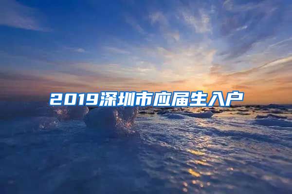 2019深圳市应届生入户