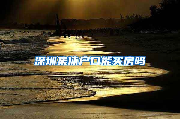 深圳集体户口能买房吗