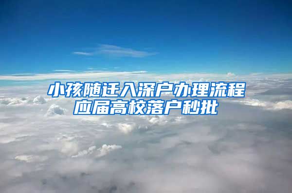 小孩随迁入深户办理流程应届高校落户秒批