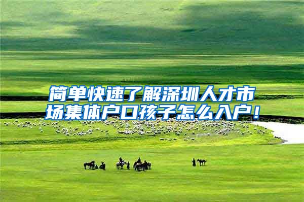 简单快速了解深圳人才市场集体户口孩子怎么入户！