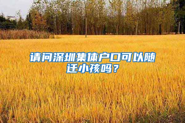 请问深圳集体户口可以随迁小孩吗？