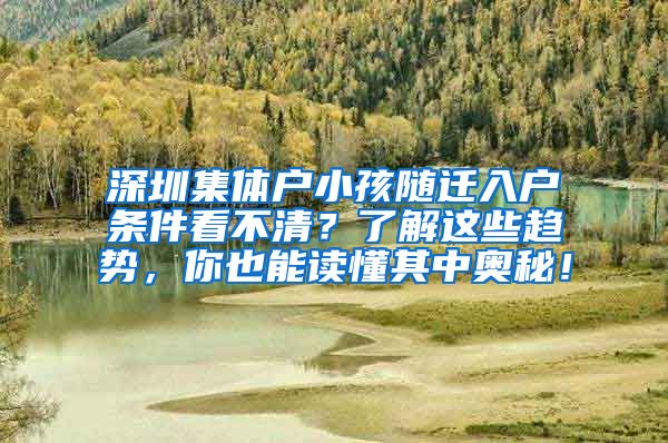 深圳集体户小孩随迁入户条件看不清？了解这些趋势，你也能读懂其中奥秘！