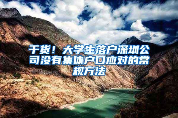 干货！大学生落户深圳公司没有集体户口应对的常规方法