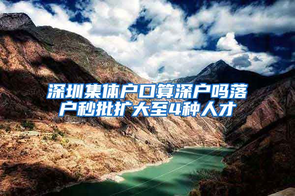深圳集体户口算深户吗落户秒批扩大至4种人才