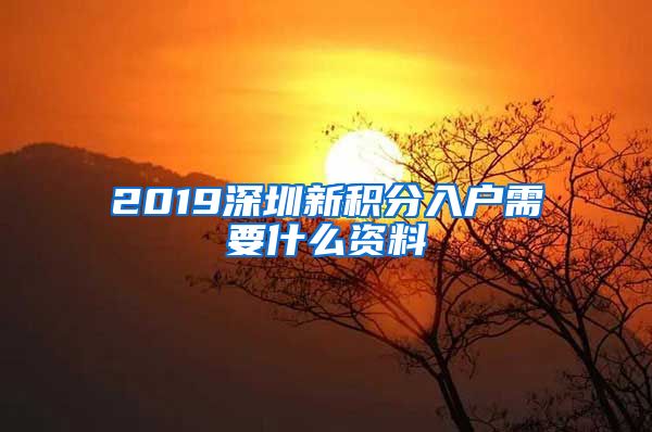 2019深圳新积分入户需要什么资料