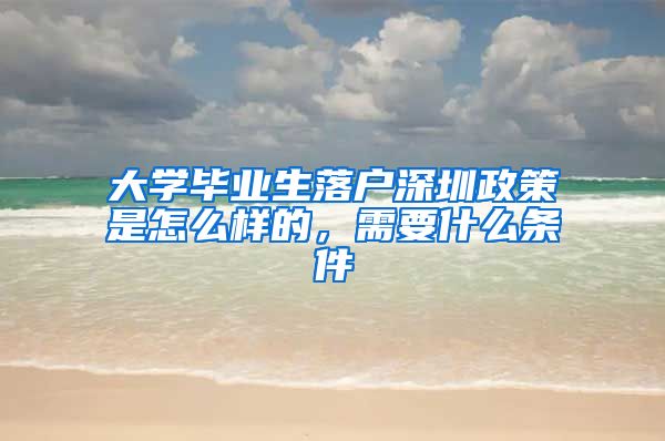 大学毕业生落户深圳政策是怎么样的，需要什么条件