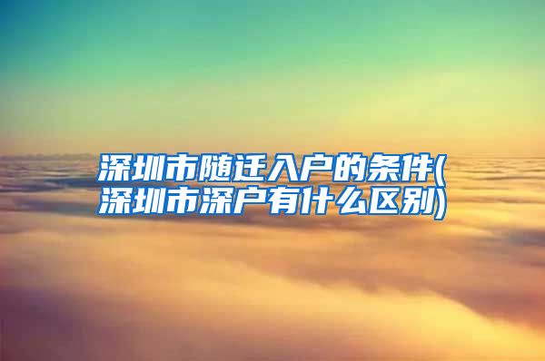 深圳市随迁入户的条件(深圳市深户有什么区别)