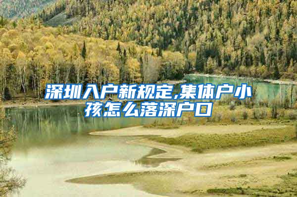深圳入户新规定,集体户小孩怎么落深户口