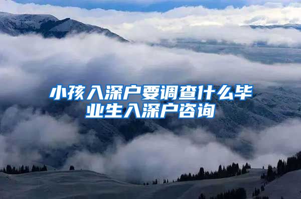 小孩入深户要调查什么毕业生入深户咨询