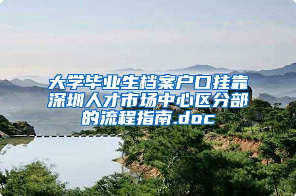 大学毕业生档案户口挂靠深圳人才市场中心区分部的流程指南.doc