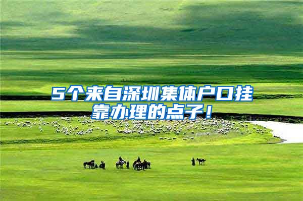 5个来自深圳集体户口挂靠办理的点子！