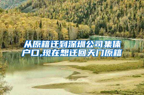 从原籍迁到深圳公司集体户口,现在想迁回天门原籍
