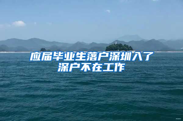 应届毕业生落户深圳入了深户不在工作