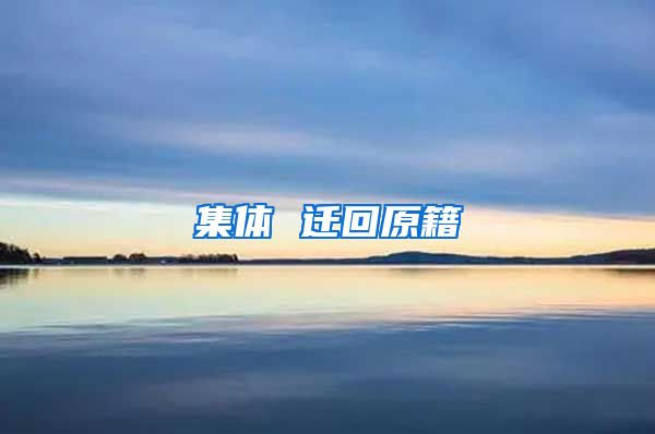 集体 迁回原籍