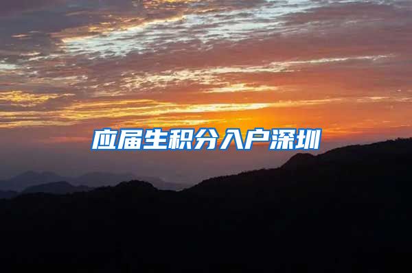应届生积分入户深圳