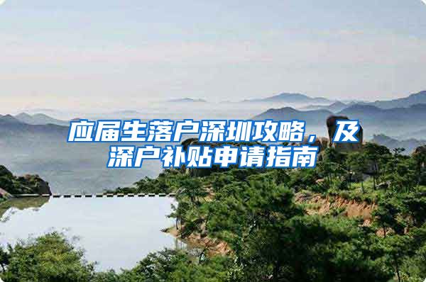 应届生落户深圳攻略，及深户补贴申请指南