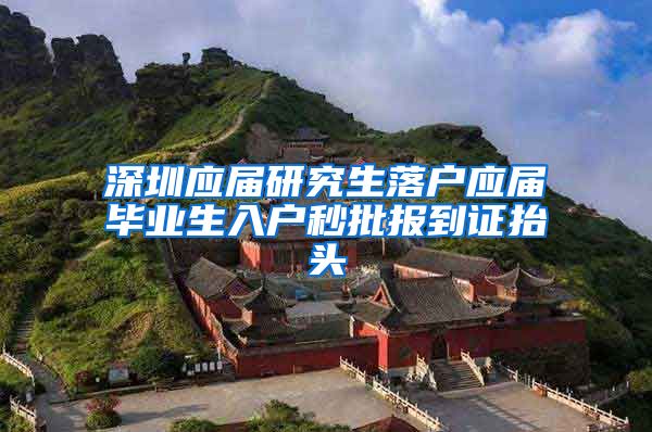 深圳应届研究生落户应届毕业生入户秒批报到证抬头