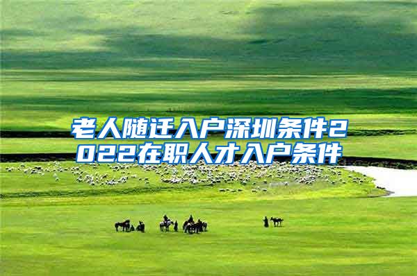 老人随迁入户深圳条件2022在职人才入户条件