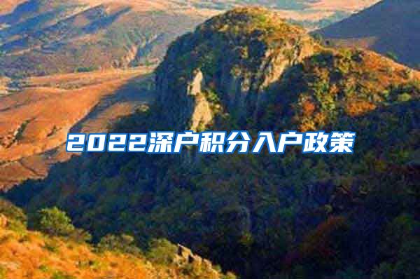 2022深户积分入户政策