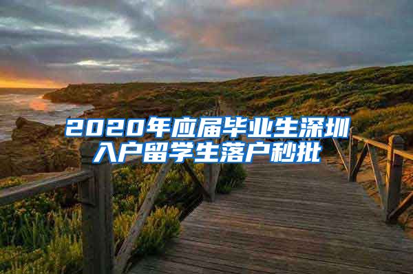 2020年应届毕业生深圳入户留学生落户秒批