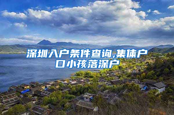 深圳入户条件查询,集体户口小孩落深户
