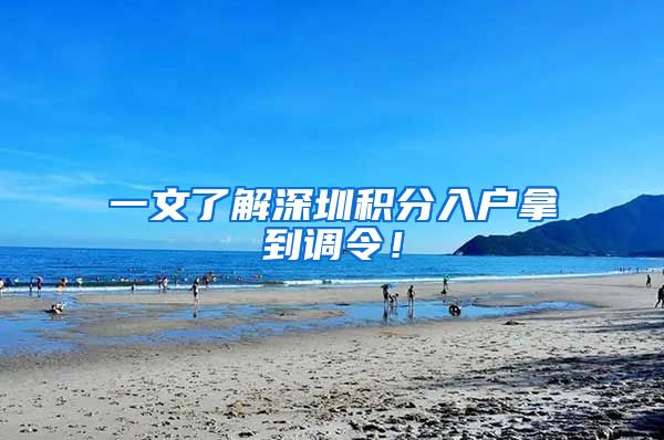 一文了解深圳积分入户拿到调令！