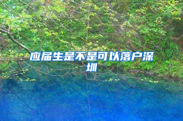 应届生是不是可以落户深圳