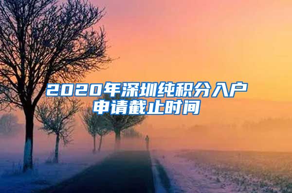 2020年深圳纯积分入户申请截止时间