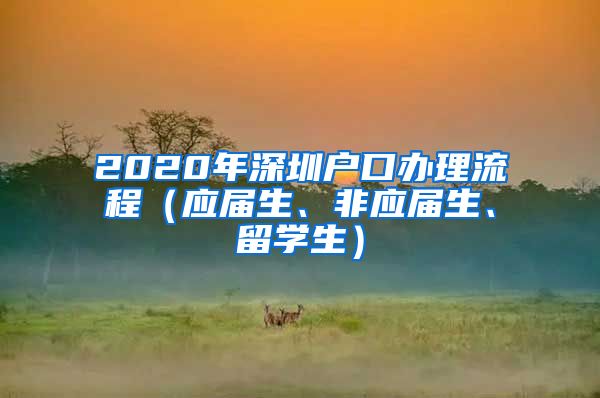 2020年深圳户口办理流程（应届生、非应届生、留学生）
