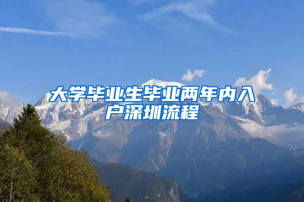 大学毕业生毕业两年内入户深圳流程