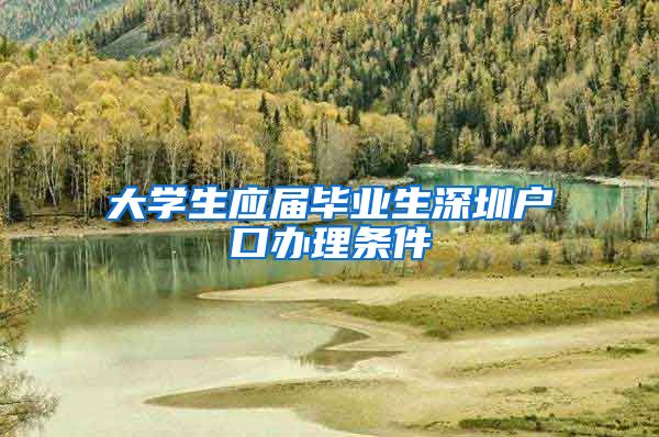 大学生应届毕业生深圳户口办理条件
