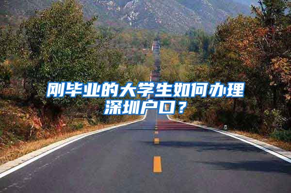 刚毕业的大学生如何办理深圳户口？