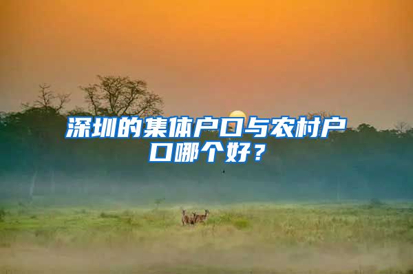 深圳的集体户口与农村户口哪个好？