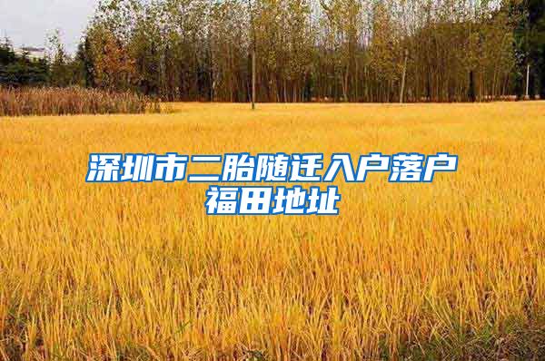 深圳市二胎随迁入户落户福田地址