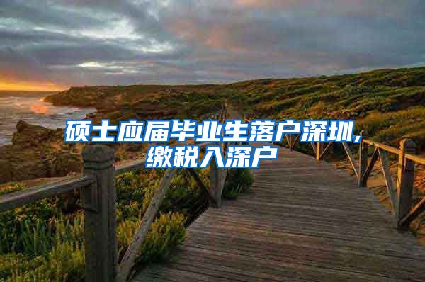硕士应届毕业生落户深圳,缴税入深户