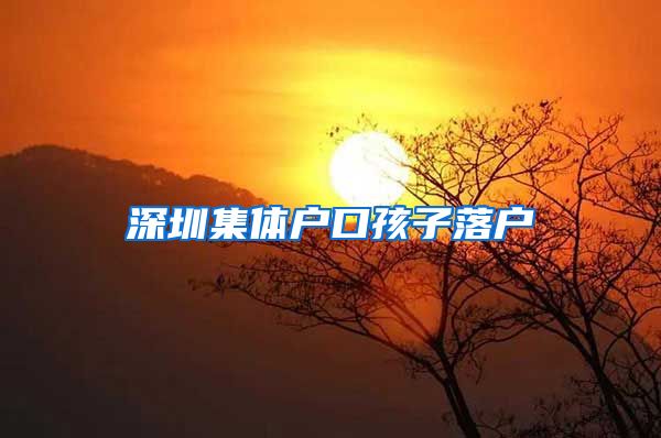 深圳集体户口孩子落户
