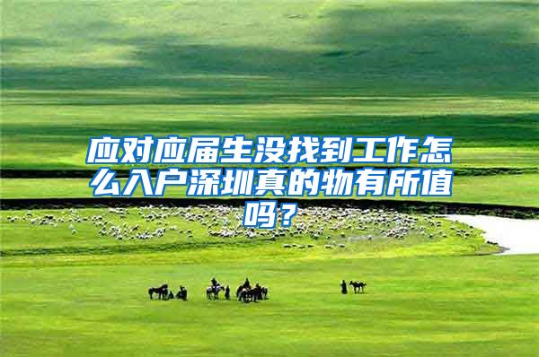 应对应届生没找到工作怎么入户深圳真的物有所值吗？