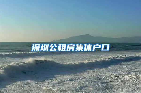 深圳公租房集体户口